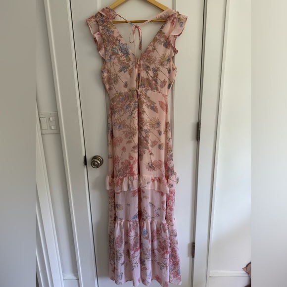 BCBGeneration Ruffle Maxi Dress in Light Pink size 2 - Picture 4 of 5